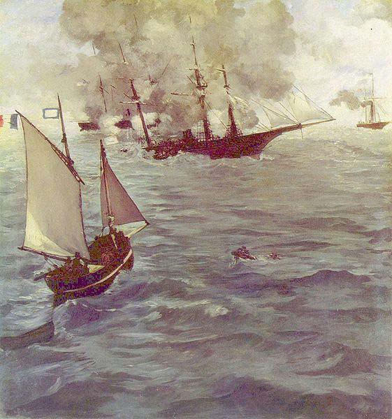 Edouard Manet Schlacht zwischen der oil painting picture